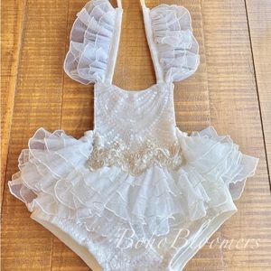 Boho Bloomers Romper- Bohemian Princess, Baby Girl 3-6 mos.- Brand New